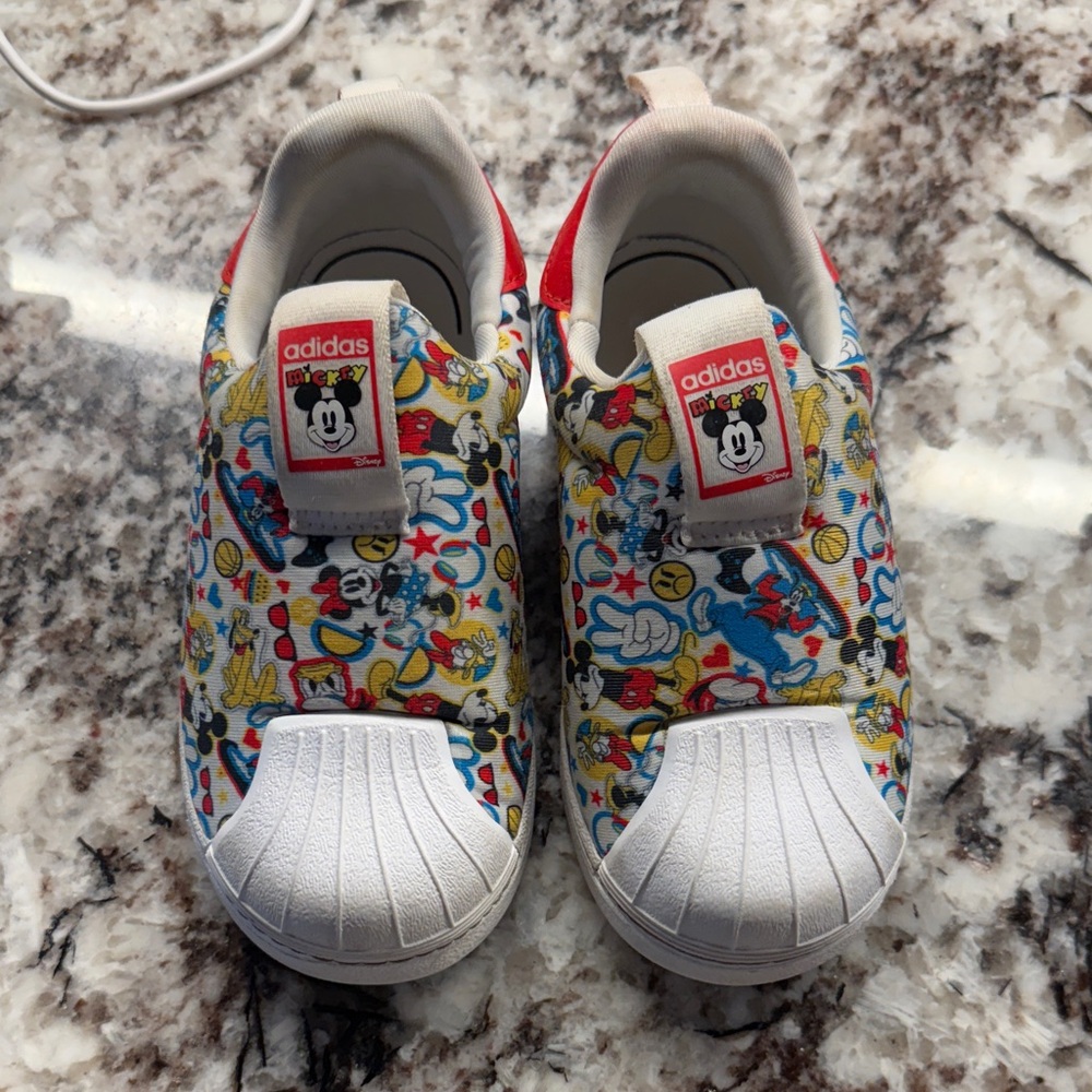 Adidas Superstar no lace Sneakers with Mickey Mouse Design - Multicolor
